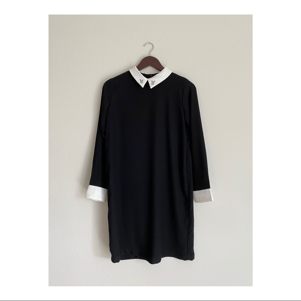 Black & white collared dress